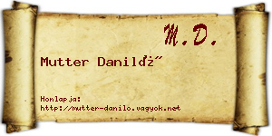 Mutter Daniló névjegykártya